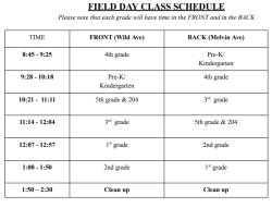 Field Day Schedule